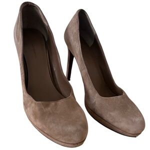 BCBGeneration Nude Suede Platform Pump Size 10